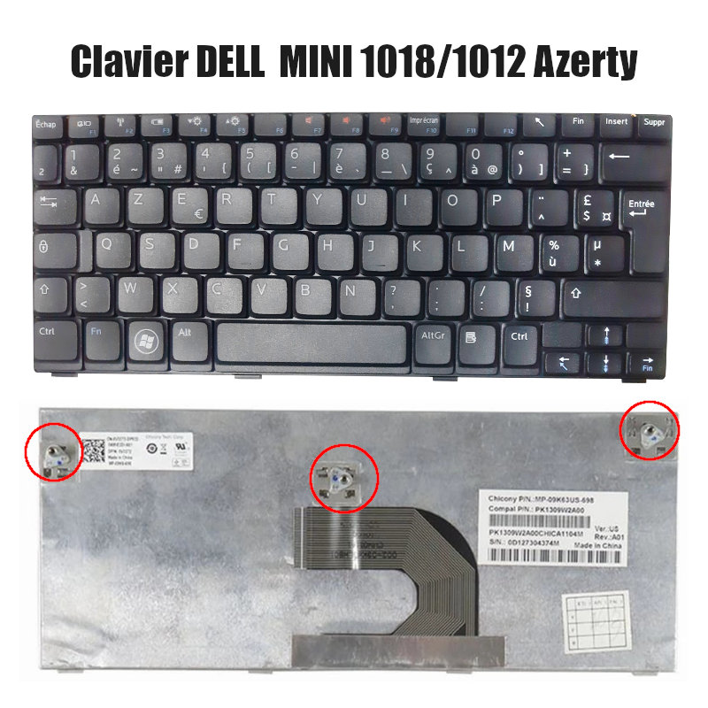 Clavier DELL AZERTY Noir - PC portable, Smartphone, Gaming, Impression