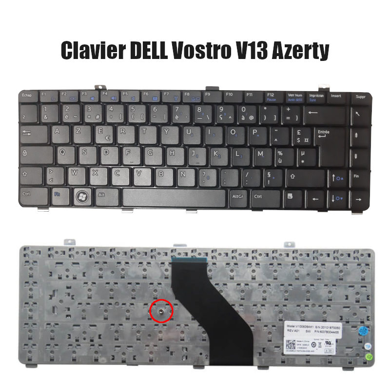 Clavier DELL VOSTRO V13 Azerty noir pour pc portable - CAPMICRO