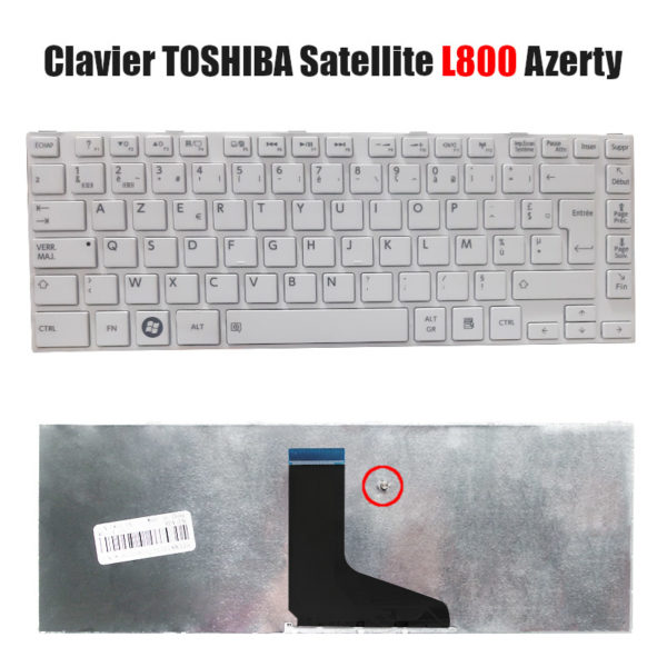 Clavier TOSHIBA L800 Satellite BLANC Azerty