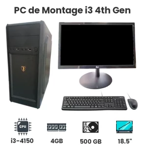 PC de Montage i3-4150|4GB|500HDD|18.5