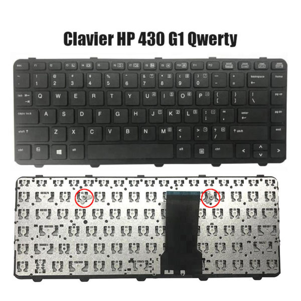 Clavier HP 430 G1 Qwerty Noire Neuf et non rétroéclairé