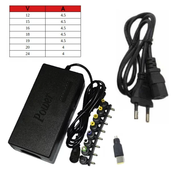 Chargeur universel 120W 1224V avec 9 connecteurs 01