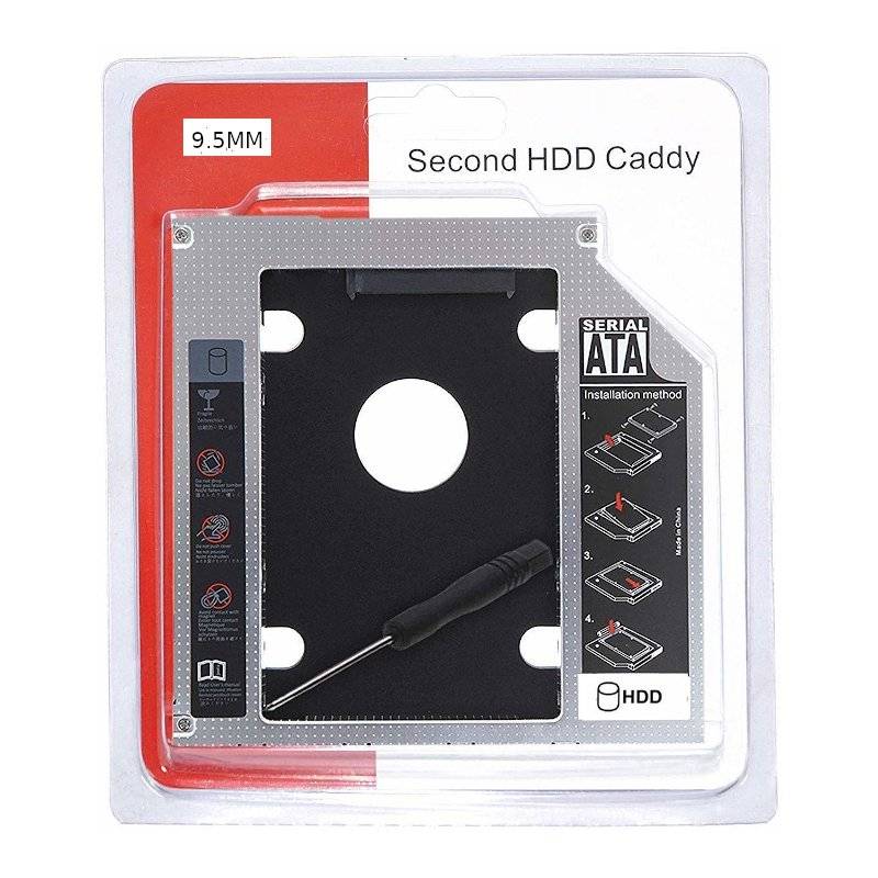 Adaptateur Support pour 2ème disque dur 2,5 SSD Caddy Disque Baie Lecteur  Optique Dur 9,0 mm SATA vers SATA,PC Portables à prix pas cher