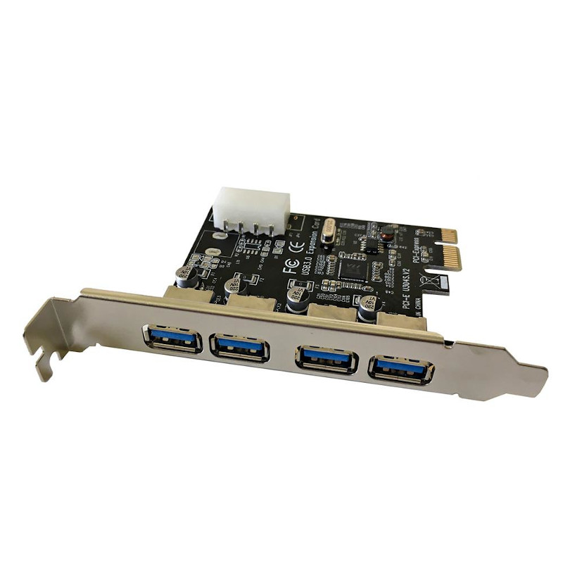 Carte d'extension Adaptateur PCI express PCI-E 4 Ports USB 3.0 1X - Prix en  Algérie