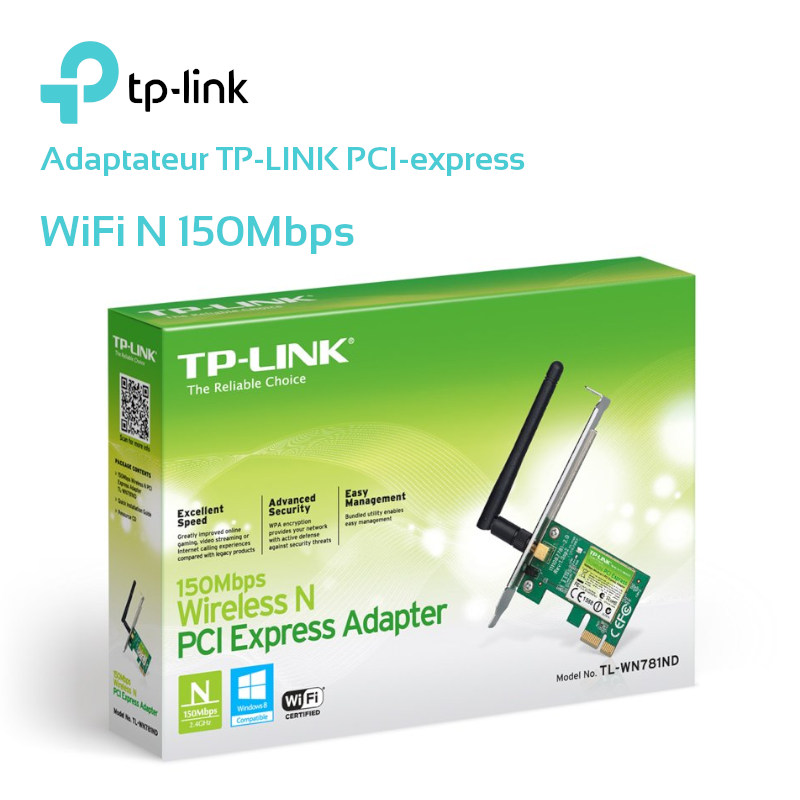 Adaptateur PCIe TP-LINK WiFi-N 150Mo TL-WN781ND image #00