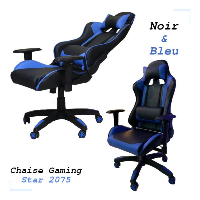 Chaise Gaming star 2075 Noir et bleu
