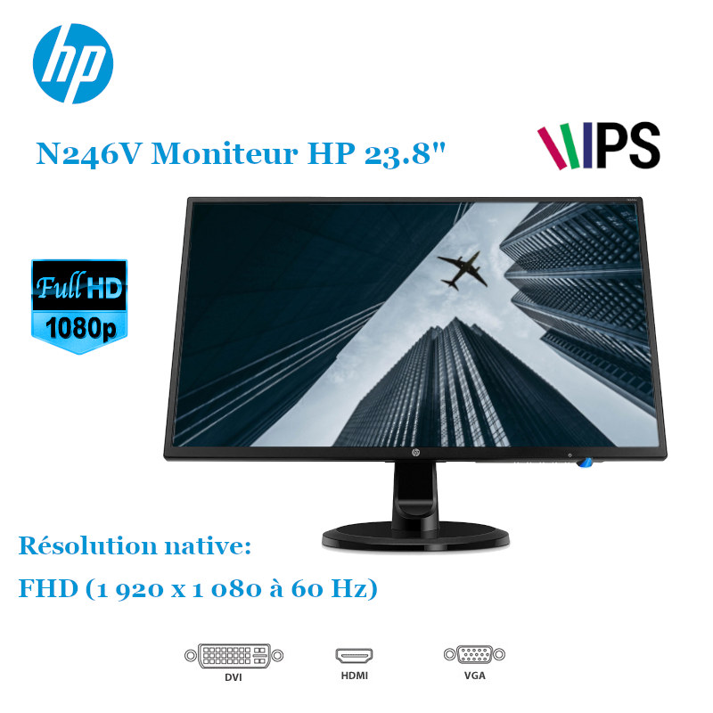 N246V Moniteur HP 23.8 Full HD VGA, DVI-D, HDMI image #00