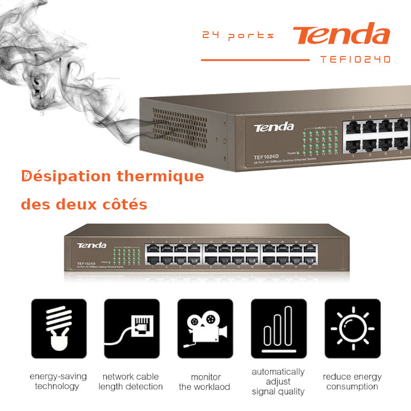 TP-LINK TL-SG1024D Switch 24 Ports Gigabit (Bureau/Rackable, Boîtier Métal)  - Switch réseau