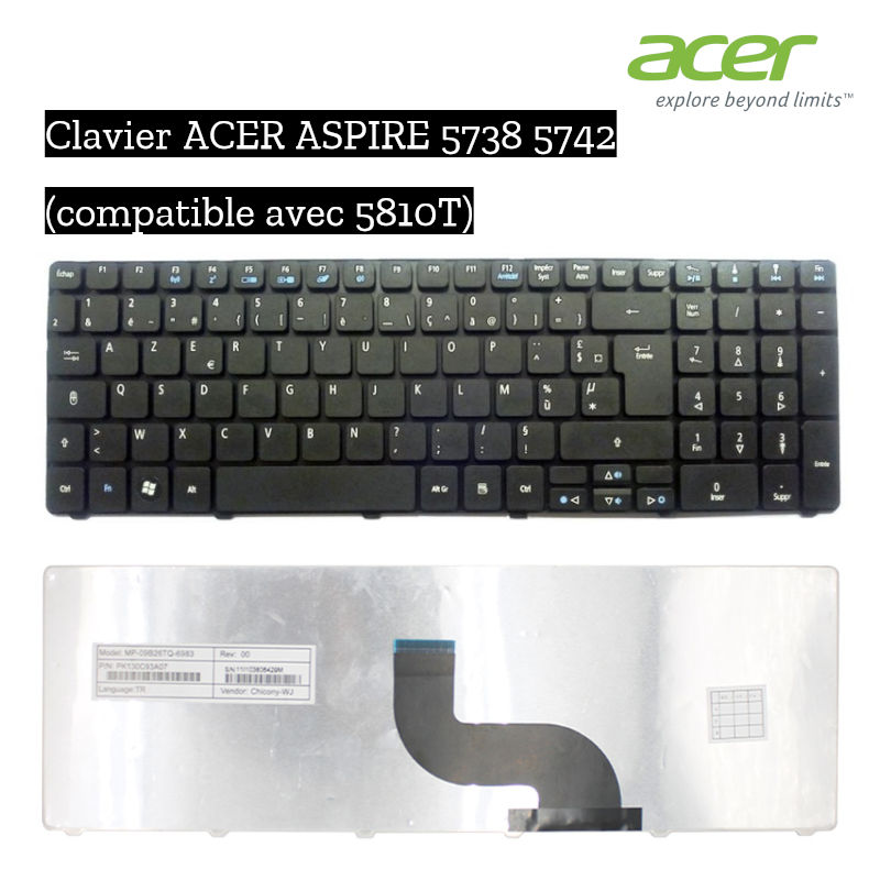 Clavier ACER ASPIRE 5738 5742 (compatible avec 5810T) image #00