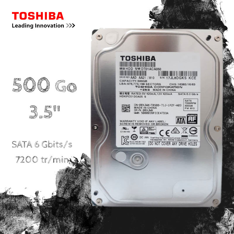 Disque Dur 500Go Toshiba 3.5 SATA 6.0 Gbit s image #00