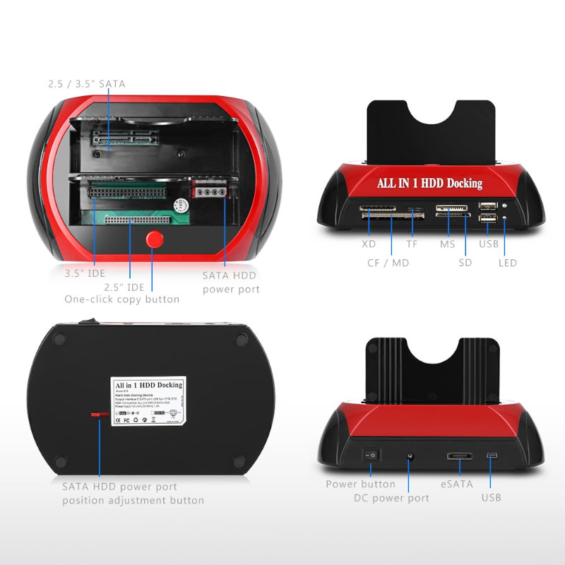 Base de disque dur multifonction Yeacher 2.5/3.5 pouces/base de