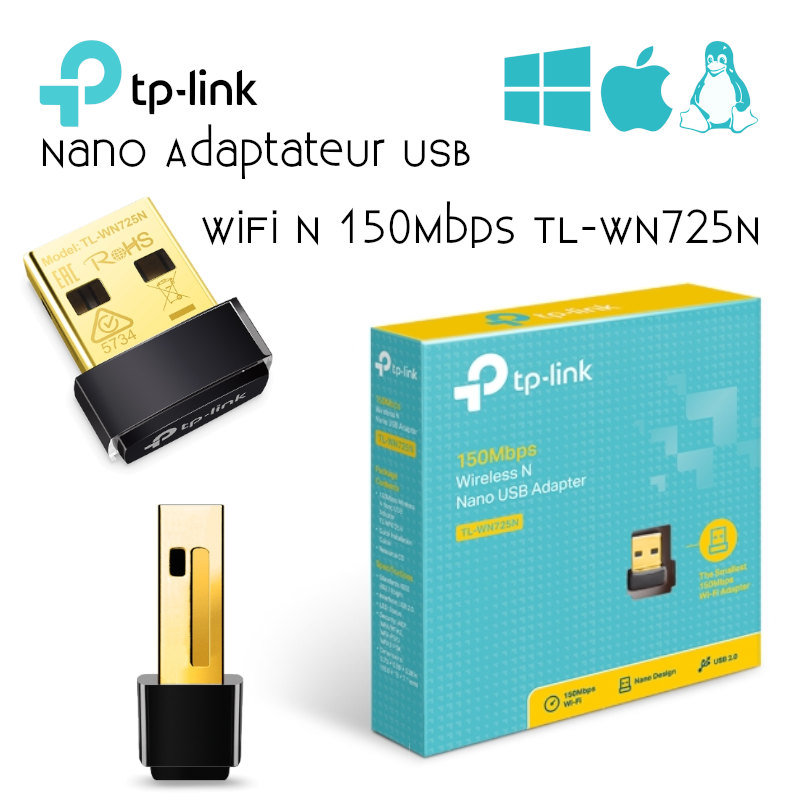 TP-Link Nano Adaptateur USB WiFi N 150Mbps TL-WN725N image #00