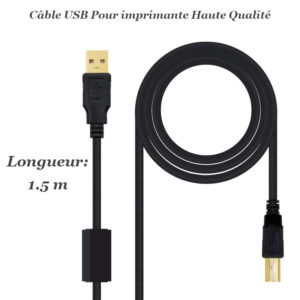 CABLE USB IMPRIMANTE 1.5 M Avec Filtre image #00