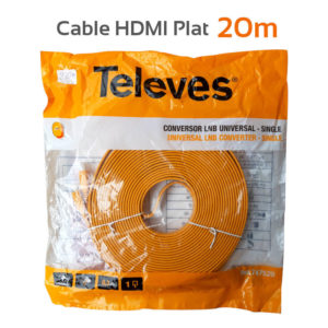 Cable HDMI Plat 20m Televes Haut Débit Ethernet