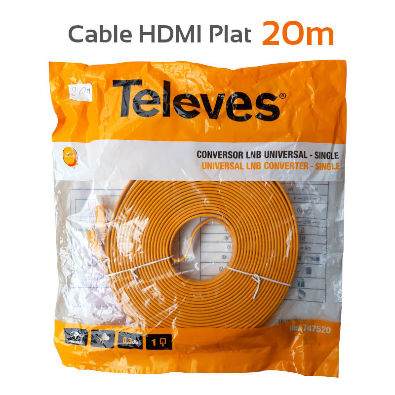 Cable HDMI 20m Plat - CAPMICRO