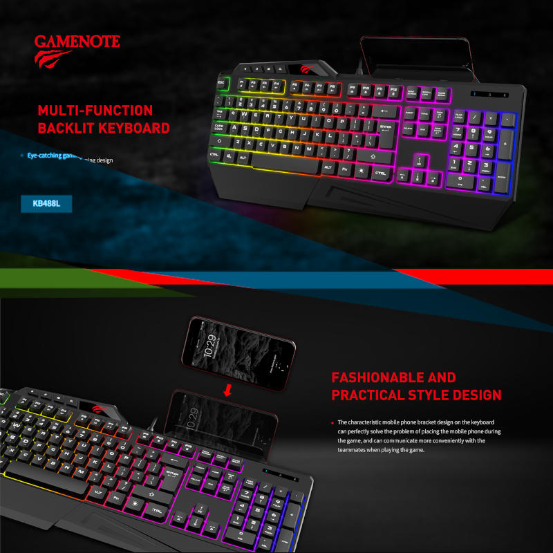 Clavier Gamer Rétro-éclairé et multifonction HAVIT KB488L - CAPMICRO