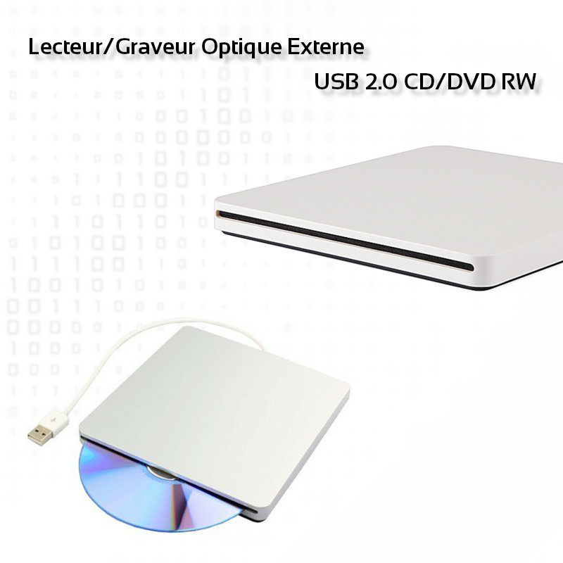 Lecteur/Graveur Optique Externe USB 2.0 CD/DVD RW - CAPMICRO