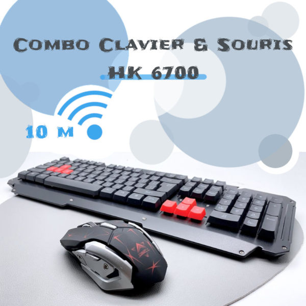 Combo Clavier Souris Sans-fil HK6700 2.4G Azerty image #01