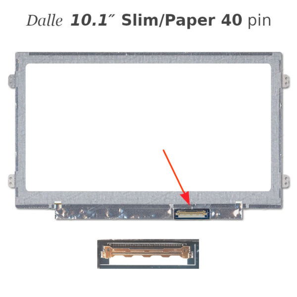 Dalle 10.1″ paper 40 pin slim pour pc portable 1024×600 M101NWT4 R0