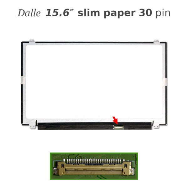 Dalle 15.6″ paper 30 pin slim pour pc portable 1366x768 NT156WHM-N42 V8.0..