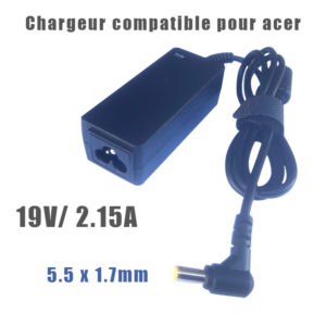 Chargeur acer 19V 2.15A pour laptop 5.5 * 1.7mm (compatible)