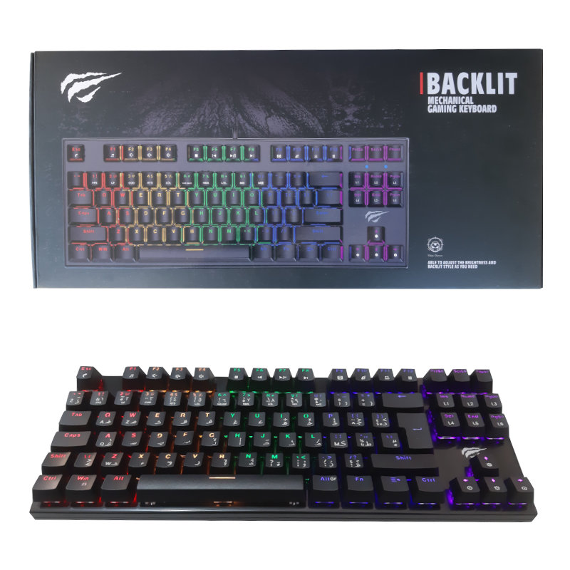 HAVIT KB487L Kit de jeu clavier mécanique avec souris + tapis de souri