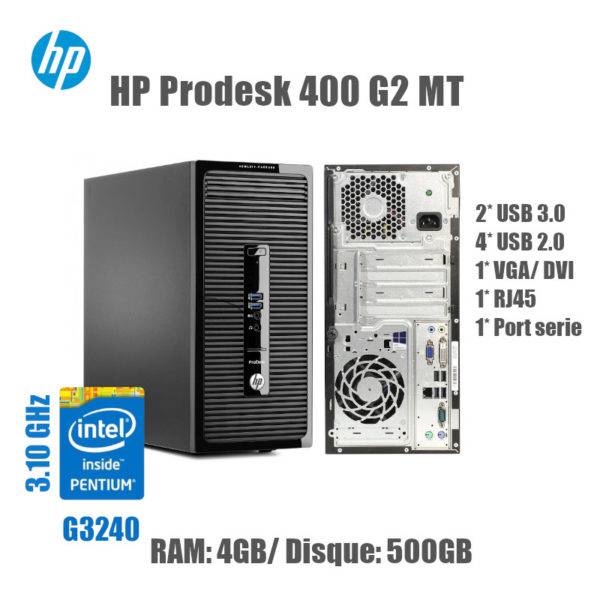 HP Prodesk 400-G2 MT Pentium G3240 4GB 500GB Occas image #01