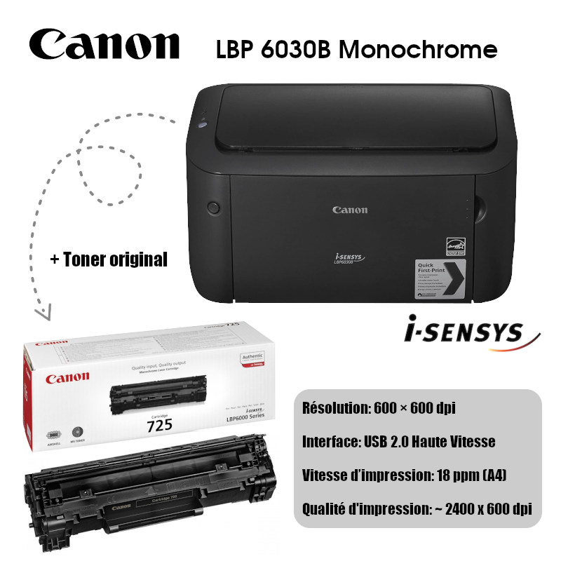 Imprimante Laser Monochrome Canon i-SENSYS LBP6030w, OSM