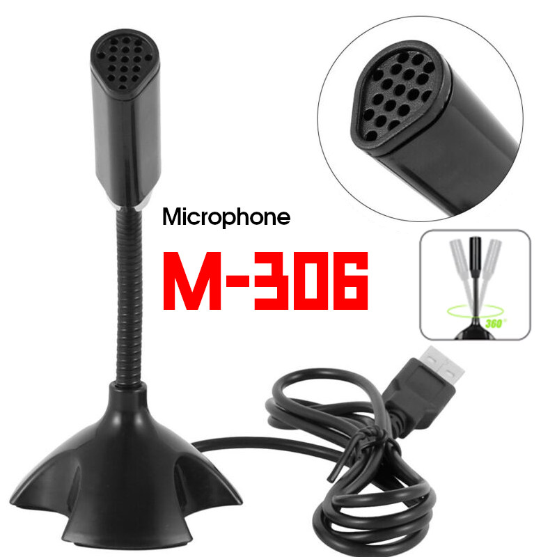 Microphone Noir USB avec Fil Micro À Main Pour 360 PC Accessoire