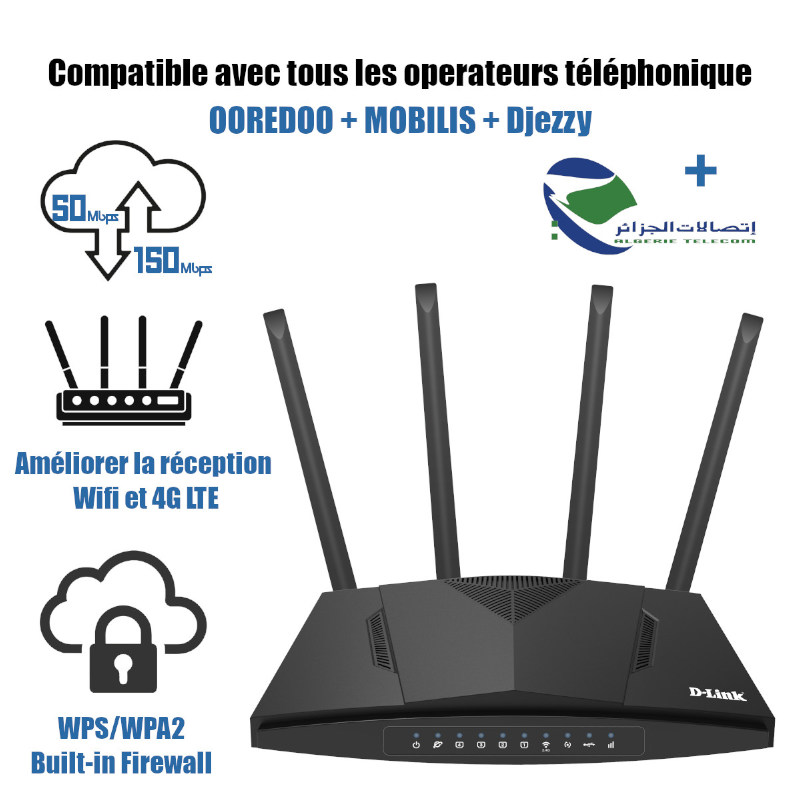 Routeur WiFi 4G Portable, Routeur 4G LTE avec Emplacement pour