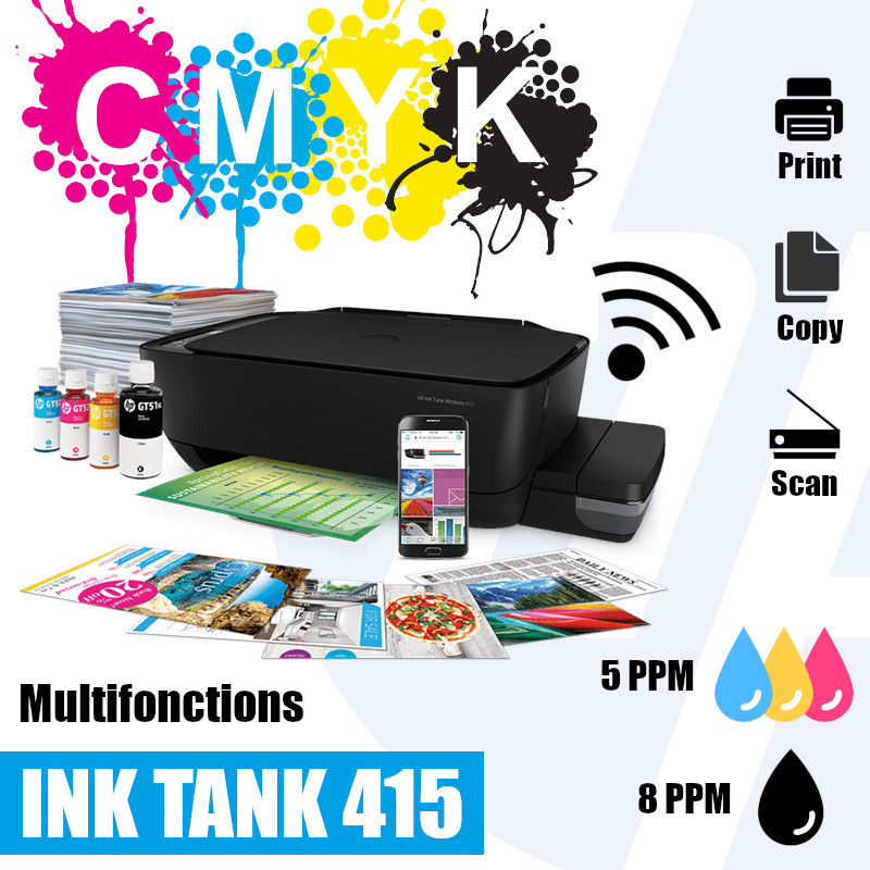 Imprimante multifonctions HP Ink Tank Wireless 415 - Jet d'encre