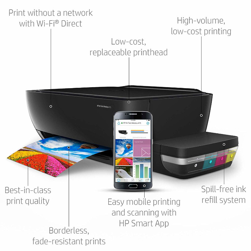 Imprimante HP 415 InkTank Multifonctions Wifi jet d'encre - CAPMICRO