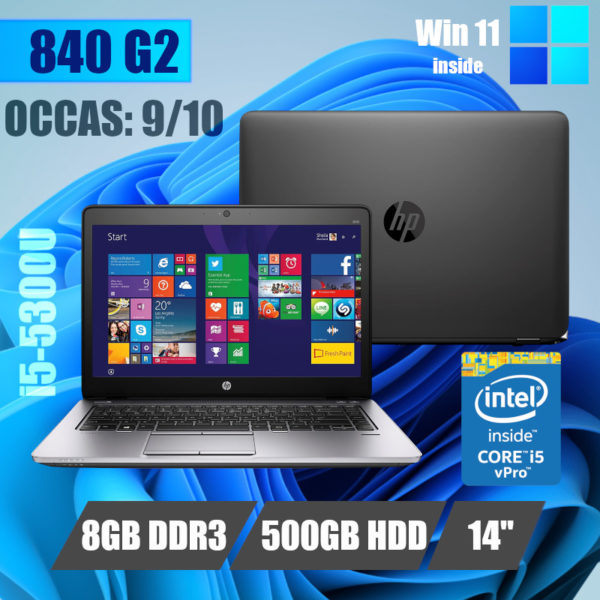 Laptop HP 840-G2 EliteBook i5-5300U 8GB 500HDD 14 Occas