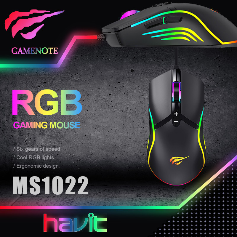 Souris Gaming Havit MS1026 RGB (7 buttons) filaire - CAPMICRO