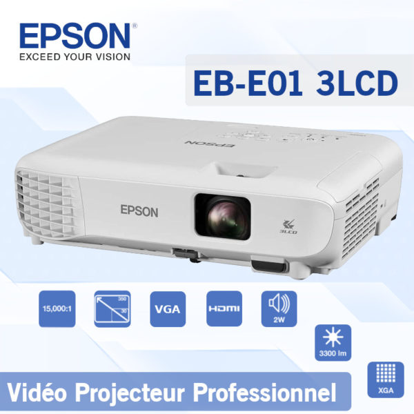 Vidéo Projecteur Professionnel 3LCD Epson EB-E01 (H971B) image #01