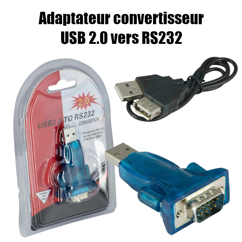 Vhbw Adaptateur USB 2.0 vers série RS232 pour ordinateur de bureau