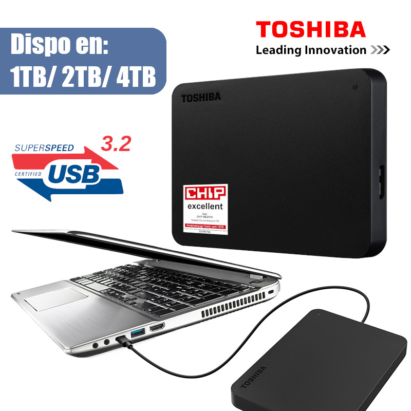 Disque Dur externe Toshiba 1TB/ 2TB/ 4TB USB 3.2 Noir - CAPMICRO
