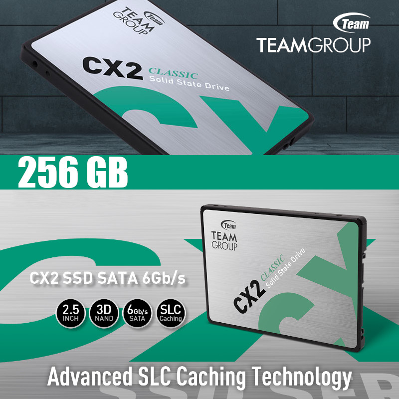 Disque SSD Interne TeamGroup CX2 256 Go 2.5 SATA III