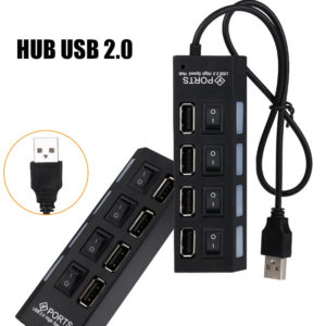 HUB USB 2.0 4 ports avec interrupteur marche arrêt