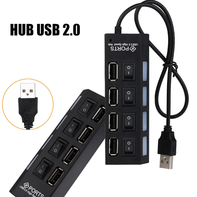 HUB USB 2.0 4 ports avec interrupteur marche/arrêt - CAPMICRO