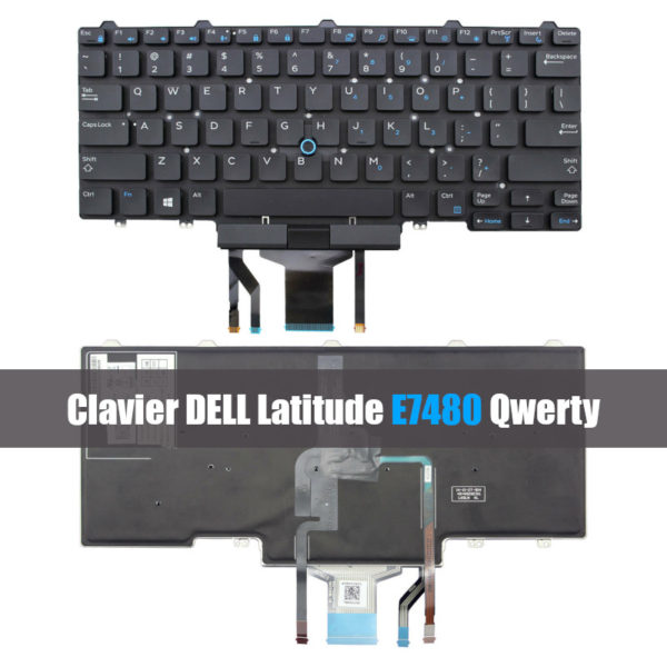 Clavier DELL Latitude E7480 Qwerty pour pc portable