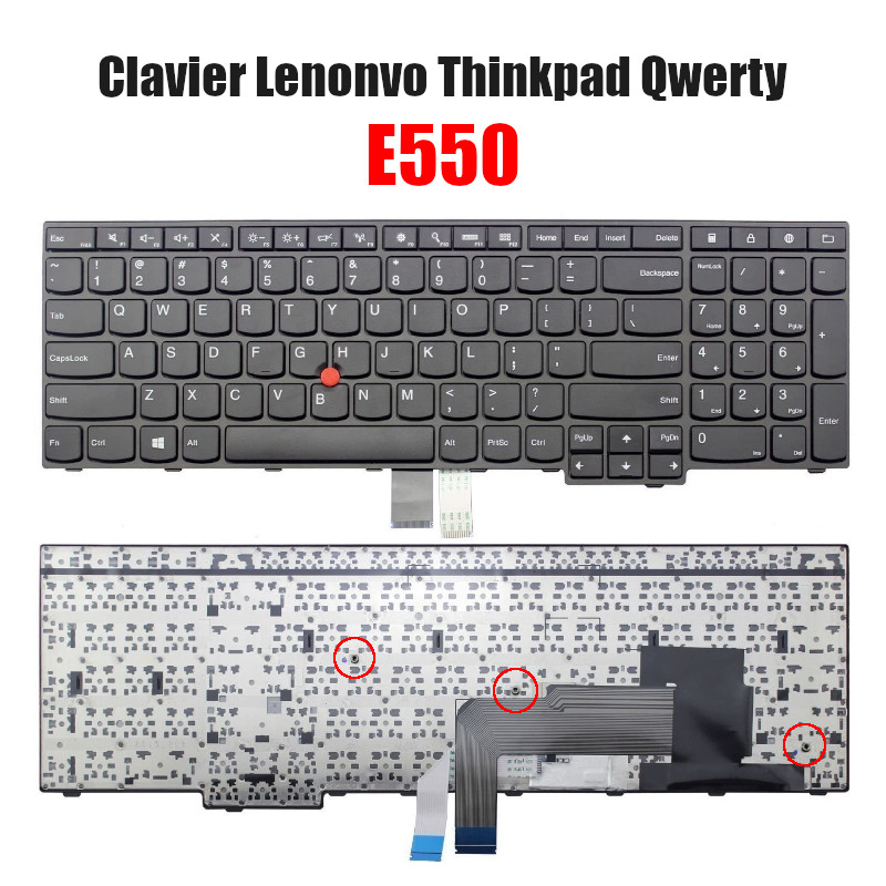 Høring kommando cache Clavier LENOVO ThinkPad E550 Qwerty Noir + pavé - CAPMICRO