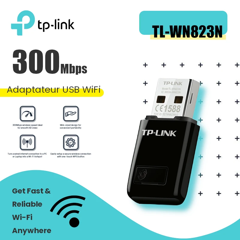 Mini adaptateur USB wifi TP-Link TL-WN823N N300 ver 3.0 - CAPMICRO