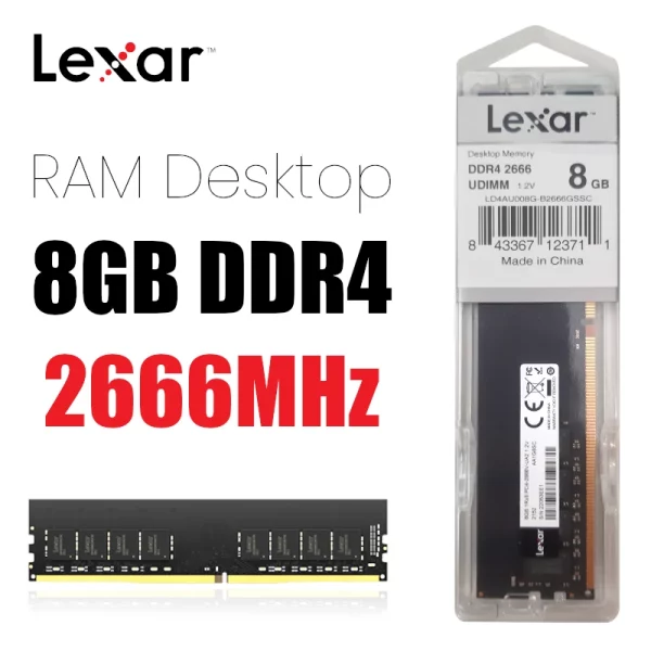 RAM 8GB DDR4 2666MHz Lexar pour Desktop (UDIMM)