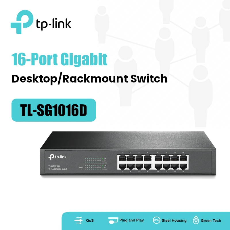 TP-LINK TL-SG1024D Switch 24 Ports Gigabit (Bureau/Rackable, Boîtier Métal)  - Switch réseau