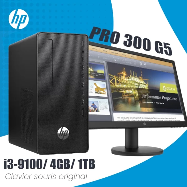 HP PRO 300 G5 I3-9100 | 4GB | 1TB Ecran HP 20.7 image #01