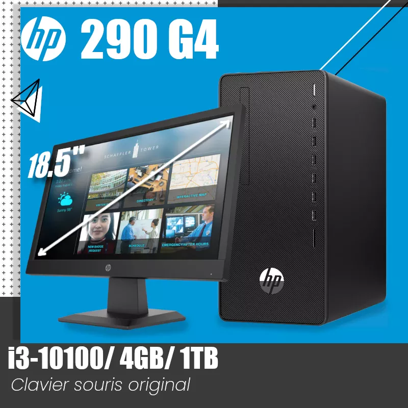 HP 290 G4 I3-10100 | 4GB | 1TB Ecran HP 18.5 image #01 HP 290 G4 I3-10100 | 4GB | 1TB Ecran HP 18.5 image #01