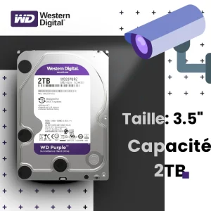 Disque-Dur 2TB Purple WD pour vidéo surveillance