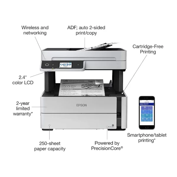 Imprimante Epson Wifi FAX M3170 EcoTank Multifonction mono 4en1 image #04