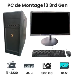 PC de Montage i3-3220|4GB|500HDD|18.5